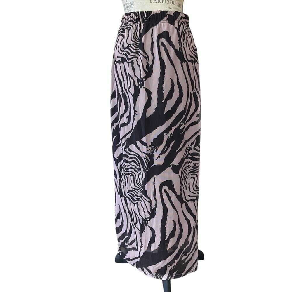 Women’s Zebra Print Lined Maxi Skirt EUC